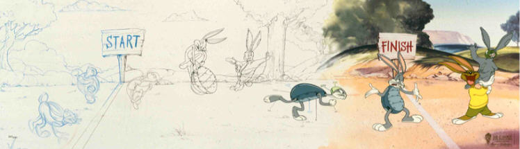 Bob Clampett Process of Animation - Bugs Bunny & Tortoise